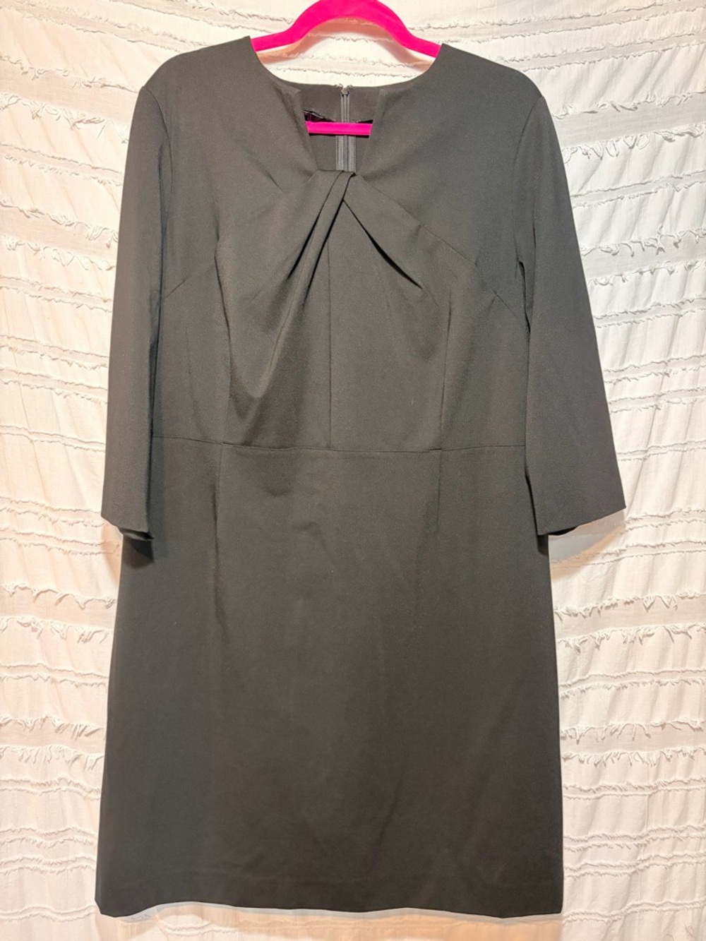 Misook twisted neckline mid length dress